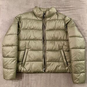Time & True - Sage Green Women's Puffer Jacket